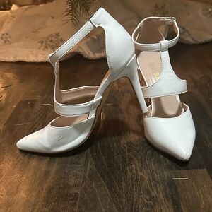 Inspire White Strappy Heels